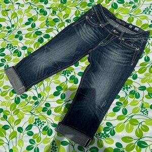 Miss Me Dark Indigo Cropped Capri Jeans Size 31